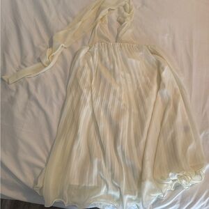 Elegant Cream Halter Dress